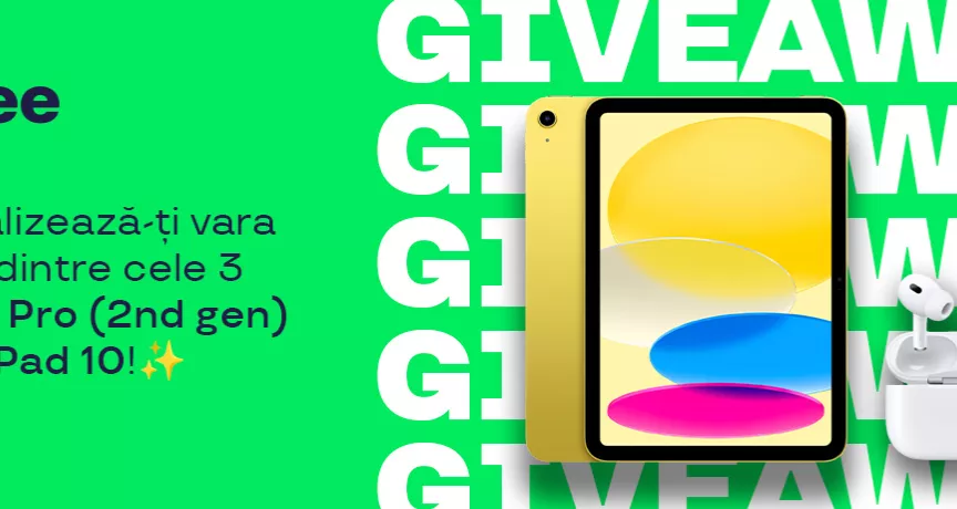 Concurs Pluxee - 3 AirPods Pro (2nd gen) sau un iPad 10