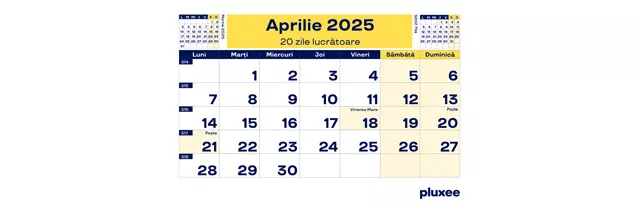 Calendar zile lucrătoare 2024, 4 - pluxee.ro