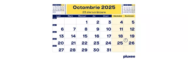 Calendar zile lucrătoare 2024, 10 - pluxee.ro