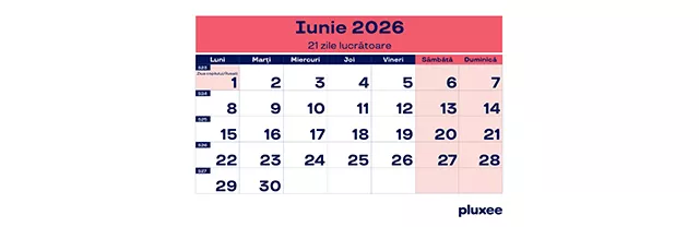 Calendar zile lucrătoare 2024, 6 - pluxee.ro