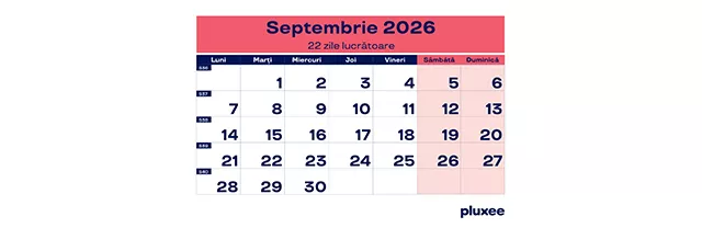 Calendar zile lucrătoare 2024, 9 - pluxee.ro
